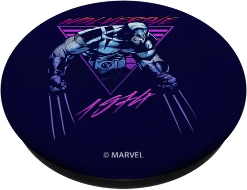 Vista 2 de Marvel X-Men Wolverine Neon Retro Logan - PopSockets Grip and Stand for Phones and Tablets