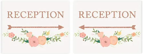 Vista 99 de Andaz Press Letreros de fiesta de boda, purpurina de oro rosa sintético con flores, 8.5 x 11 pulgadas, resalta tu versículo bíblico favorito