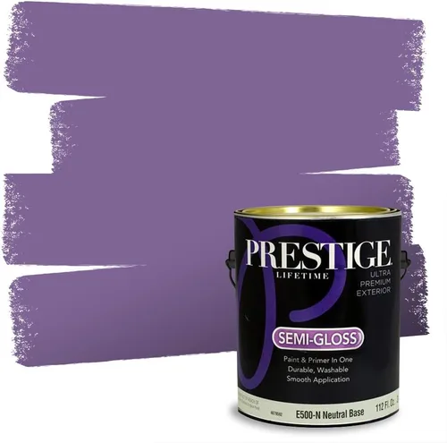 Vista 23 de PRESTIGE Pinturas de pintura interior e imprimación en uno, 1 galón, plano, combinación comparable de Sherwin Williams* Kimono Violet*