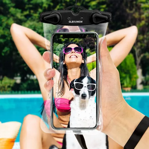 Vista 6 de Bolsa universal impermeable para teléfono, paquete de 4 fundas impermeables IPX8 con cordón para teléfono compatible con iPhone 17, 16, 15, 14, 13
