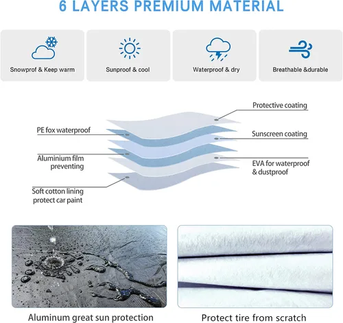 Vista 2 de MORNYRAY Paquete de 4 fundas para neumáticos, impermeables, anti-UV, nieve, sol, lluvia, para vehículos recreativos, camiones, SUV, remolques