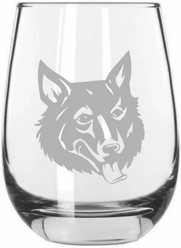 Vista 432 de Shar Pei (chino) - Vaso de vino sin tallo grabado para perro, 15.25 onzas