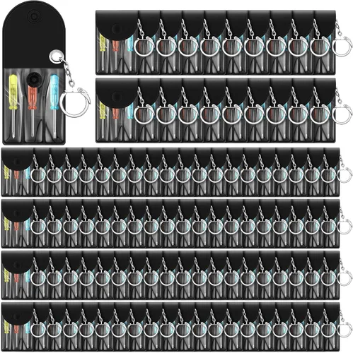 Vista 17 de Jutom Juego de 10 Mini Destornilladores Llavero a Granel Incluye 3 Mini Destornilladores en una Bolsa Portátil con Broche con Gancho a Granel
