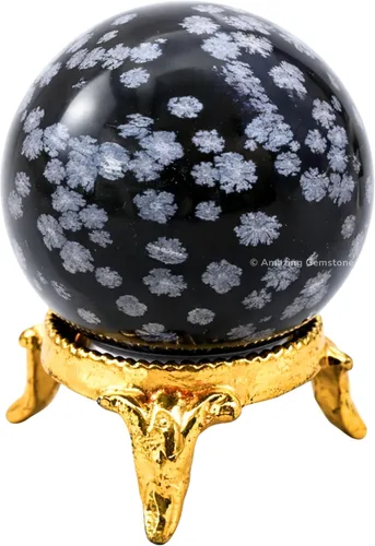 Vista 46 de Amazing Gemstone Bola de cristal de Amazonita con soporte, bolas de meditación de esfera de cristal de 2 pulgadas para brujería y bolas decorativas