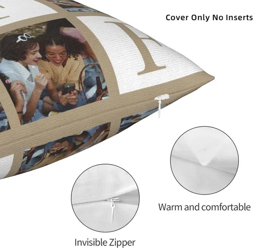 Vista 5 de Funda de almohada personalizada para regalos, funda de almohada personalizada con fotos, fundas de cojín para fotos, regalos personalizados