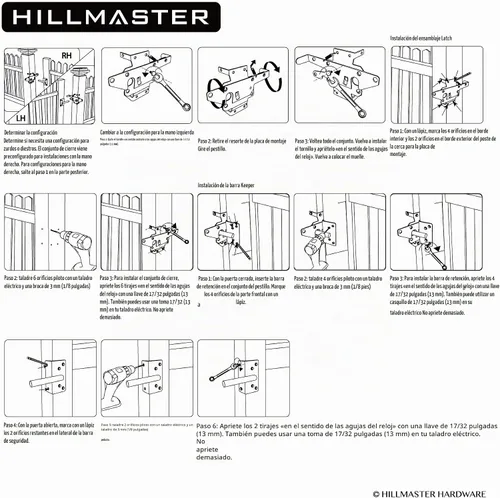Vista 7 de HILLMASTER Pestillo de puerta de alta resistencia autobloqueante para valla de madera, cerradura de puerta automática de gravedad de montaje