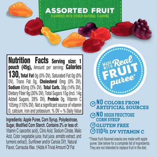 Vista 2 de Mott's Surtido de aperitivos con sabor a frutas, bolsas de una sola porción, 144
