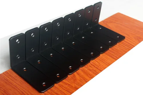 Vista 91 de Paquete de 2 soportes de estante en L de 6 pulgadas de largo x 4 pulgadas de alto x 1.5 pulgadas de ancho, 5 mm de grosor, soportes de estante