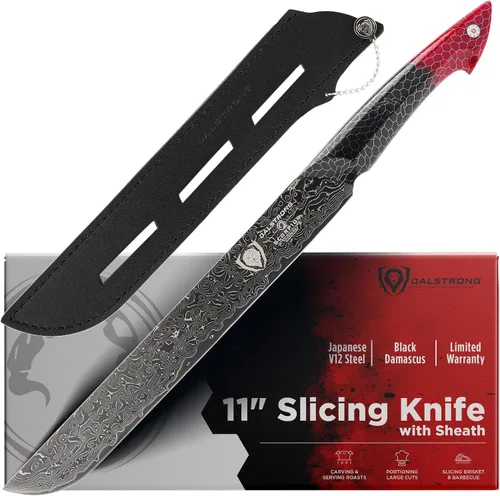 Vista 8 de Dalstrong Juego de 2 Cuchillos - Cuchillo de Chef 8"+Cuchillo de Pelar 4"-Serie Scorpion Hellfire-Acero Ultra™V12 Japonés-Damasco Negro-Mango