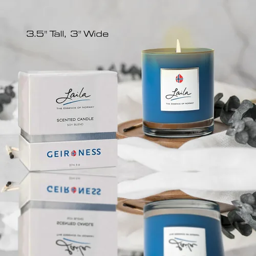 Vista 7 de Geir Ness Laila - Vela perfumada de cera de soja para el hogar, baño y sala de spa, mecha de algodón, combustión y aroma de larga duración, vela