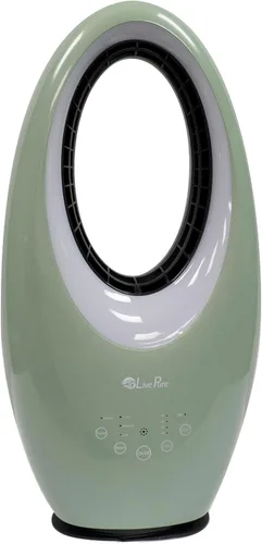 Vista 9 de LivePure Ventilador oscilante sin aspas con filtro. Ajuste de 3 velocidades, control táctil, ventilador de enfriamiento silencioso. Ventilador