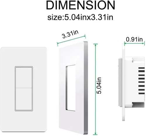 Vista 2 de Interruptor de luz inteligente, botón de doble interruptor inteligente WiFi, compatible con Alexa y Google Home, control remoto con función