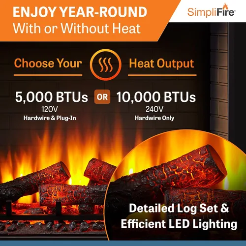 Vista 5 de SimpliFire Chimenea eléctrica incorporada de 30 pulgadas (SF-BI30-EB)