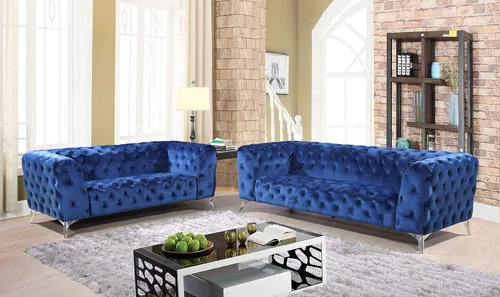 Vista 2 de Best Quality Solo sofá biplaza para muebles, azul marino