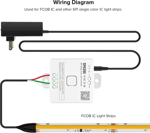 Vista 5 de SEZO SP636E Música de un solo color Bluetooth SPI LED controlador dinámico efecto de luz blanca para FCOB IC LED Strip Trabajo con panel táctil
