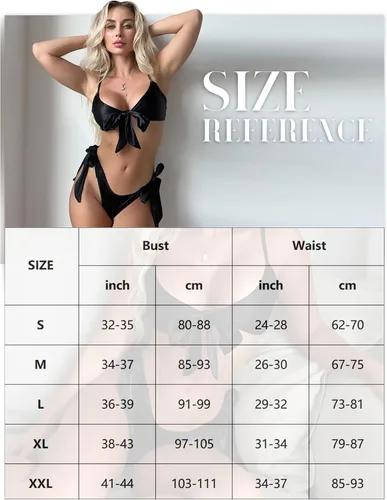 Vista 5 de RSLOVE Conjunto de lencería sexy de satén para mujer, conjunto de brasier y bragas de 2 piezas