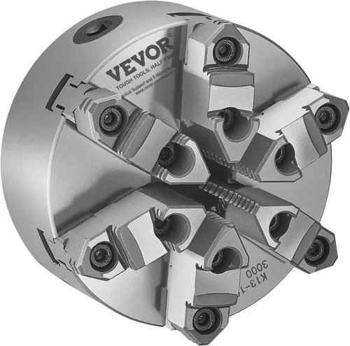 Vista 9 de VEVOR - Portabrocas para torno de 6 mandíbulas, 6 pulgadas (152 mm), portabrocas autocentrante con placa de respaldo D1-4 Cam Lock, rango