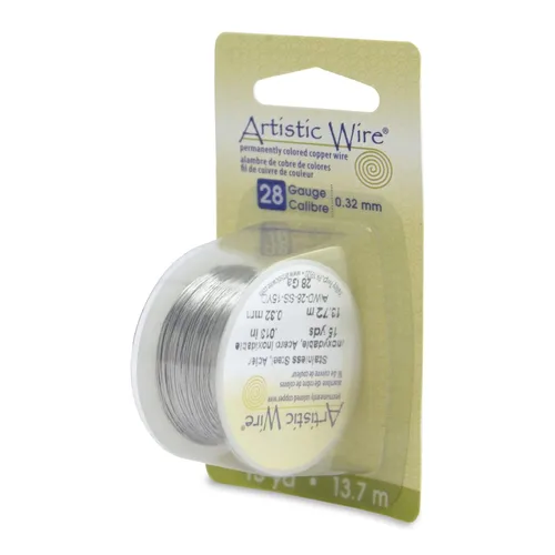 Vista 25 de Artistic Wire, Alambre de acero inoxidable calibre 18, 57 pies