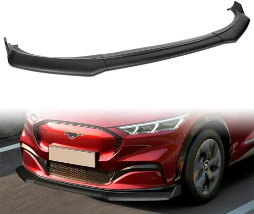 Vista 8 de Q1-TECH, borde de parachoques delantero compatible con Ford Mustang Mach-E 2021 2022 2023, alerón de parachoques delantero, kit de divisor de cuerpo