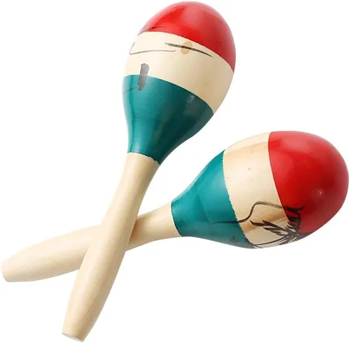 Vista 9 de Maracas de percusión par de agitadores sonajeros martillo de arena instrumento de percusión con carcasas de plástico ABS y mangos de madera