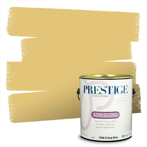Vista 56 de PRESTIGE Pinturas de pintura exterior e imprimación en uno, 1 galón, plano, combinación comparable de Benjamin Moore* Manzanilla*