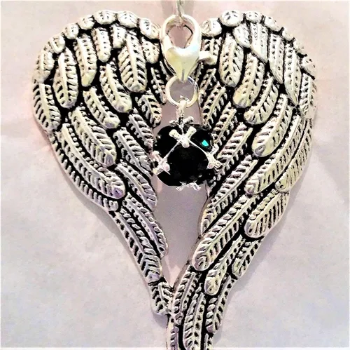Vista 2 de May Birthstone Angel Wings Memorial Ornament Car Hanger Keepsake