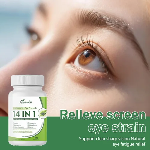 Vista 8 de Suplemento de vitaminas oculares 14 en 1 para la visión y la salud ocular - Fórmula de apoyo macular de luteína y zeaxantina para una visión clara
