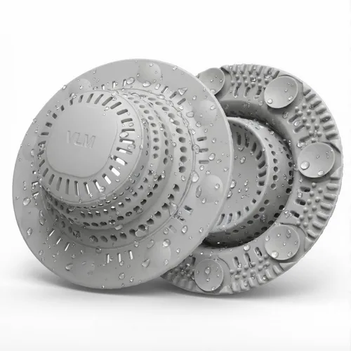Vista 8 de VLM Paquete de 2 coladores de pelo de silicona para desagüe de ducha Gris Estilo Clásico