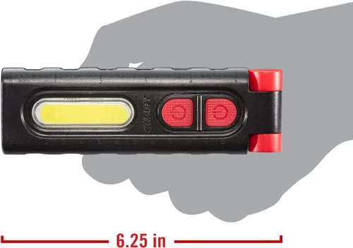 Vista 4 de Coast PM100R Luz de trabajo giratoria de 180 grados con base magnética, negro/rojo