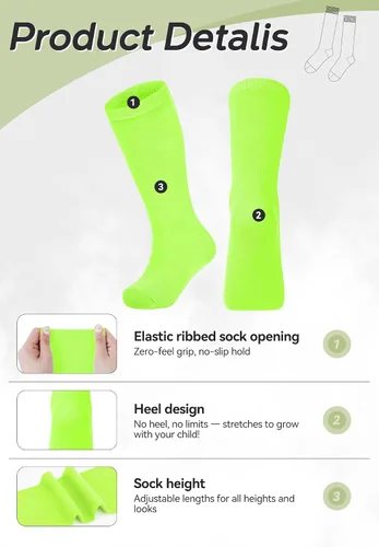 Vista 34 de Zando Calcetines de fútbol para niños, hasta la rodilla, para jóvenes, béisbol, fútbol, sóftbol, niños y niñas, de algodón suave sobre