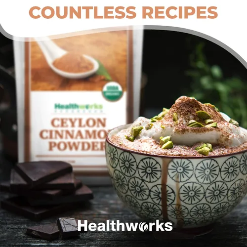 Vista 9 de Healthworks Superfoods - Canela orgánica en polvo de Ceilán - 16 onzas / 1 libra - Molida cruda - Keto, vegana y sin transgénicos - Ideal para café