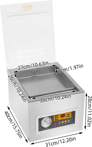 Vista 3 de Sellador al vacío de cámara, máquina de envasado de cocina, sellador al vacío de cámara de alimentos de cocina, sellador al vacío de 110 V