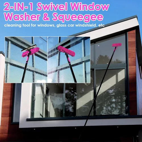 Vista 3 de CALBEAU Plumeros de 8 pies para limpieza, plumero con poste de extensión, plumero de microfibra utilizado para limpiar ventilador de techo, ventanas