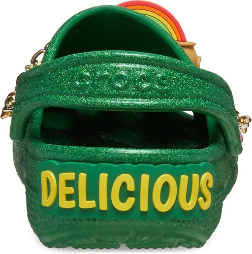 Vista 2 de Crocs Zuecos clásicos unisex para adultos con dijes de la suerte Verde Kelly