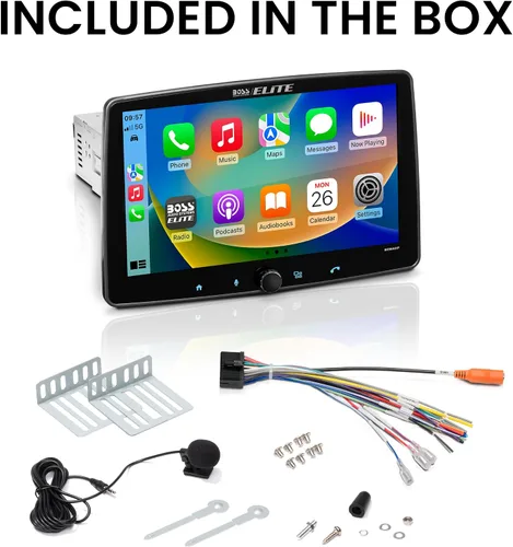 Vista 6 de BOSS Audio Systems Elite BE9ACP Estéreo de Auto - Apple CarPlay, Android Auto, 9 Pulgadas DIN Único, Pantalla Táctil, Unidad Principal Bluetooth