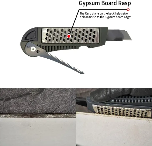 Vista 3 de Paneles de yeso 4 en 1 Multi Cuchillo para paneles de yeso Multiherramienta para paneles de yeso Rasp Plaster Planer Jab Saw Cinta métrica Gancho