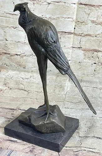 Vista 2 de Pájaro de bronce de Rembrandt Bugatti - Cigüeña de Marabou - Escultura firmada para decoración del hogar