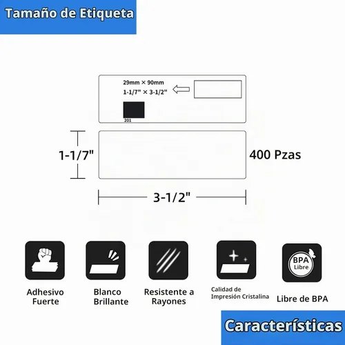 Vista 2 de 12 rollos de etiquetas de dirección compatibles con Brother DK