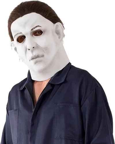 Vista 5 de nezababycos Máscara de Michael Myers de Halloween para adultos accesorios de disfraz de terror realista mata máscara para fiesta de trucos