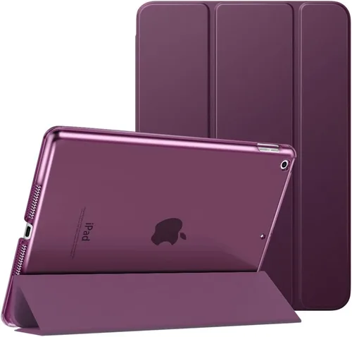 Vista 18 de MoKo - Funda compatible con iPad 2019, fina, ligera, inteligente, carcasa, cubierta de soporte con protector trasero traslúcido esmerilado 1-Oro Rosa