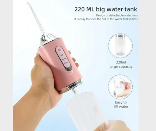 Vista 2 de Irrigador oral portátil con chorro de agua para limpieza de higiene bucal.