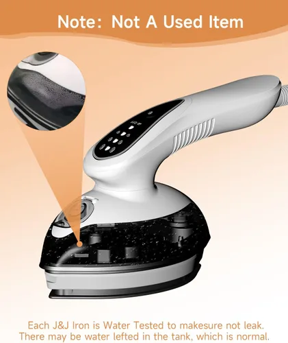 Vista 2 de Plancha de vapor portátil para ropa, 1100 W, flujo de vapor de 0.71 oz/min, tanque grande de 4.1 fl oz, calentamiento rápido de 25 segundos, suela
