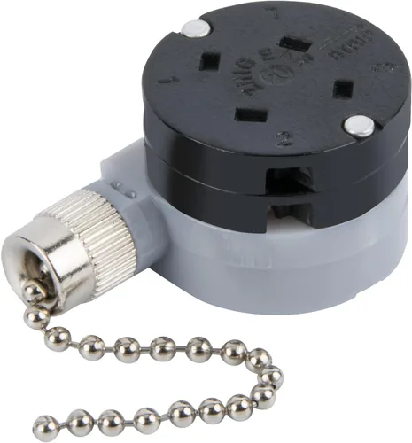 Vista 6 de Interruptor de ventilador de techo Zing Ear ZE-208D Control de 3 velocidades 5-8 cables Interruptor de cadena de tracción Accesorios Accesorios