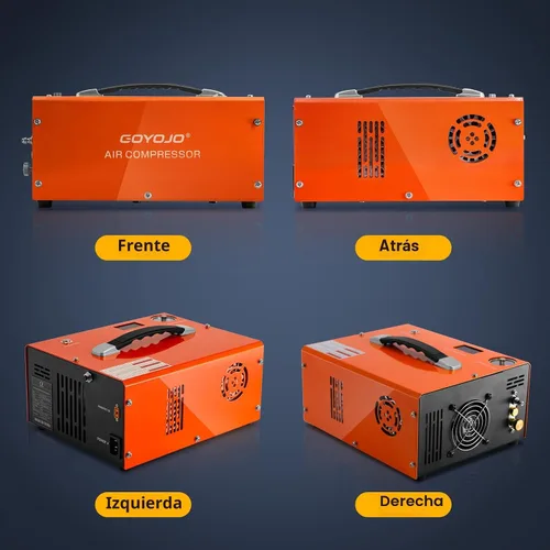 Vista 9 de GOYOJO Compresor de Aire PCP, Máximo 4500 PSI / 300 Bar, Llenado Rápido para Pistolas de Aire o Tanque de Paintball, Apagado Automático