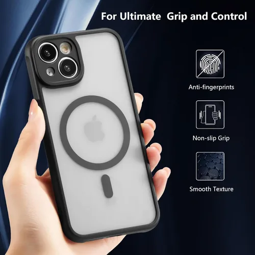 Vista 28 de RALEAVO Funda mate compatible con iPhone 12, delgada, translúcida, esmerilada, parte trasera de policarbonato, protección militar contra caídas