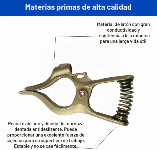 Vista 3 de Pinza de tierra para soldadura de 300 amperios estilo T de latón