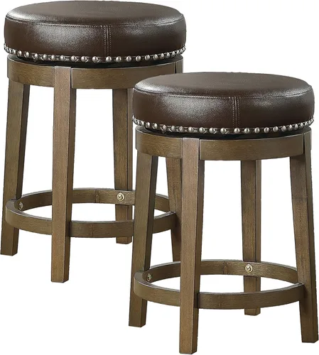 Vista 17 de Lexicon Blueridge Taburete giratorio de altura de comedor (juego de 2), 19.5 pulgadas SH, negro