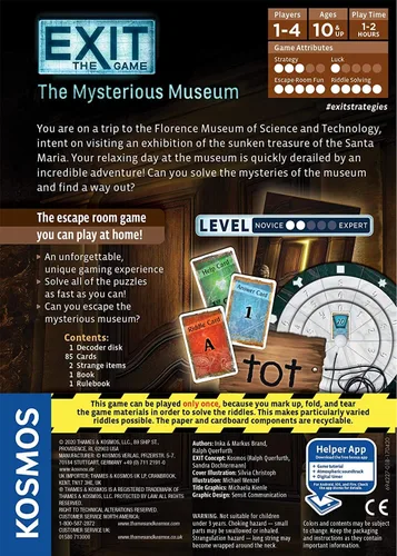 Vista 2 de Exit: The Mysterious Museum Exit: The Game - Un juego de Kosmos Experiencia de Escape Room en casa para 1 a 4 jugadores, mayores de 10 años