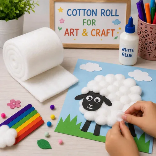 Vista 6 de Rollo de algodón puro absorbente de 2.205 libras de lana enrollada, multiusos, uso suave para sala de primeros auxilios quirúrgicos, removedor