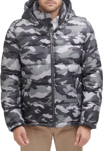 Vista 9 de Tommy Hilfiger - Chaqueta acolchada con capucha de relleno alternativo para hombre (tallas estándar y para personas grandes y altas)